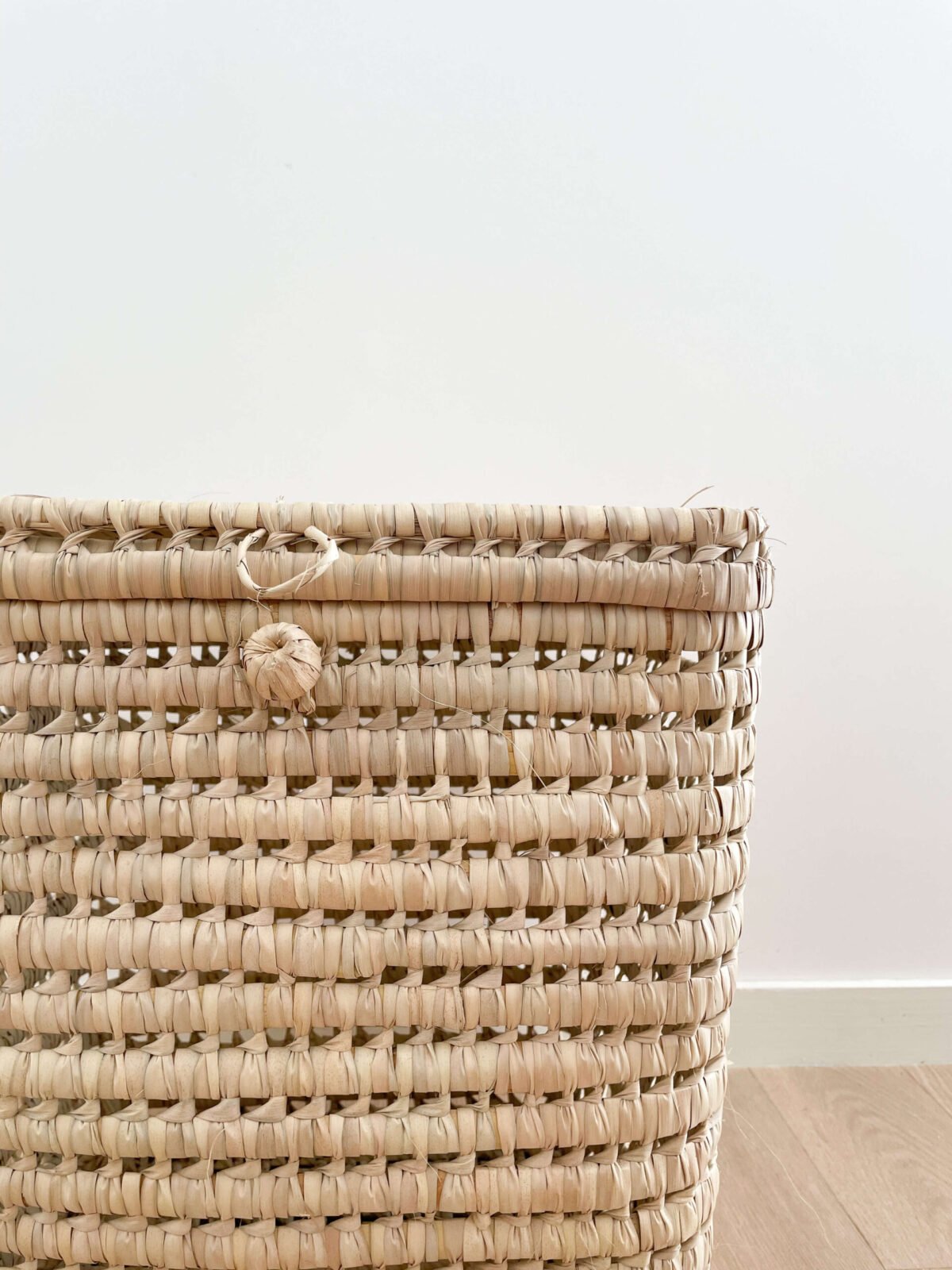 Panier à Linge Carré en Osier avec Couvercle | 41x40x34 cm