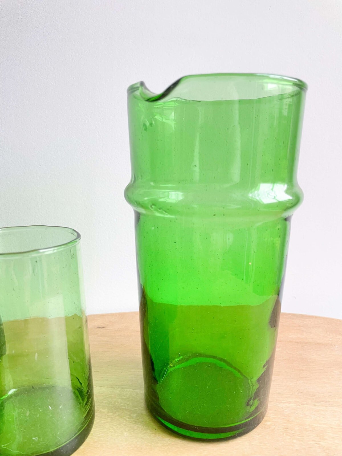 Carafe et Verres Verts Soufflés | 1L Carafe