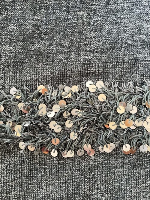 Douce Couverture Berbère Grise Sequins | Laine | 218x125 cm