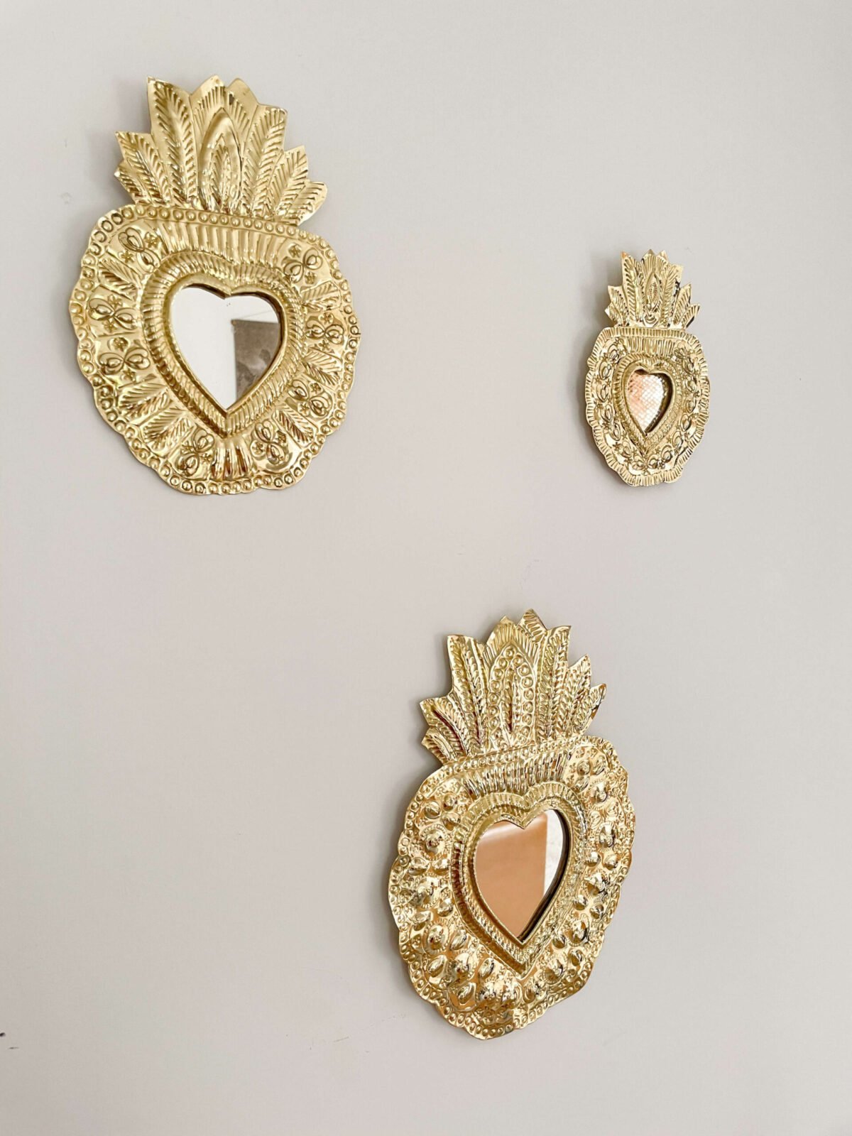 Miroir Façon Ex Voto Corazon en Laiton | Plusieurs Tailles