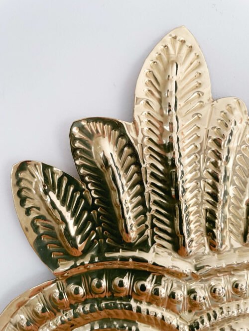 Miroir Façon Ex Voto Cœur en Laiton | Artisanat Marocain