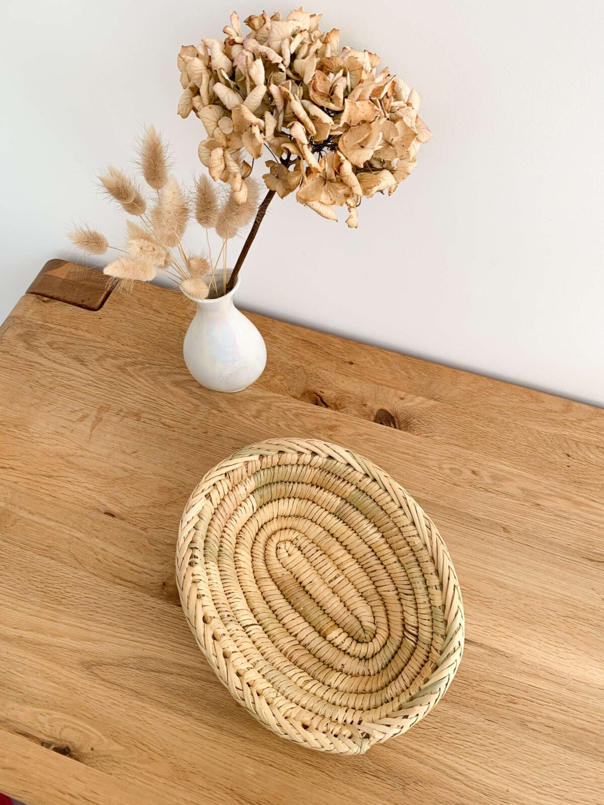 Coupelle Ovale en Osier Beige | 25x20x7 cm