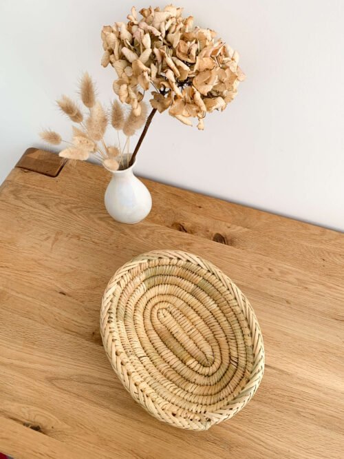 Coupelle Ovale en Osier Beige | 25x20x7 cm