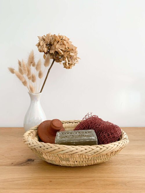Coupelle Ovale en Osier Beige | 25x20x7 cm