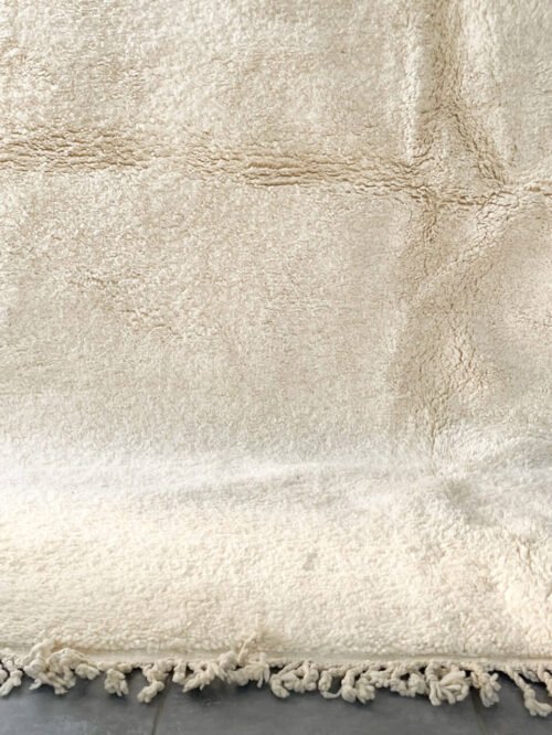 Tapis Berbère Laine Blanc Authentique | 252x155cm | Fait Main