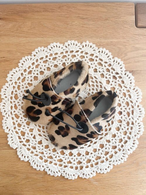Chaussons Léopard Enfant "Graou" en Cuir Doux | Pointures 22-24