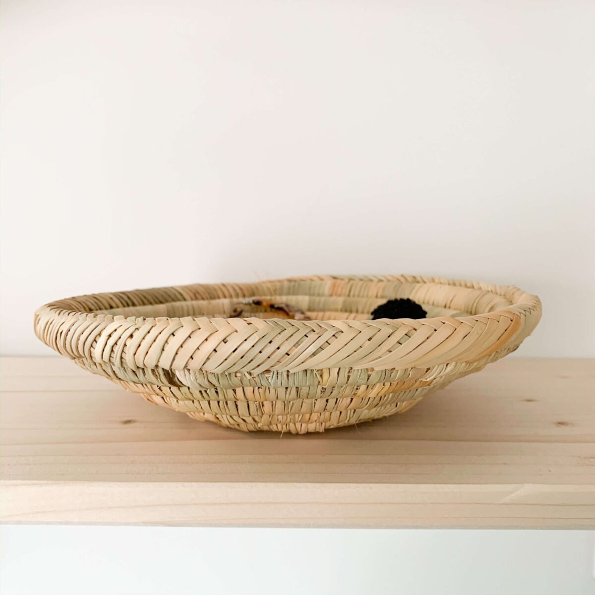 Corbeille Ronde en Osier Beige | Déco Polyvalente | 22x6 cm