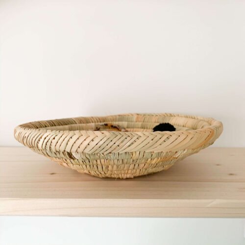 Corbeille Ronde en Osier Beige | Déco Polyvalente | 22x6 cm