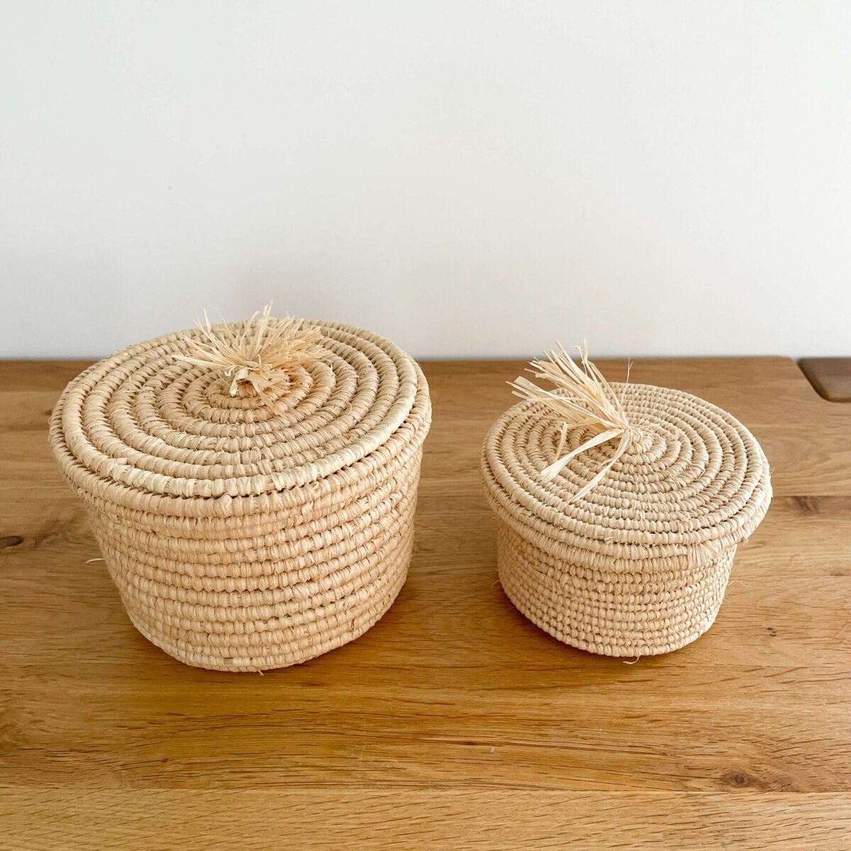 Boite Bijoux Raphia Fait Main | 2 Tailles