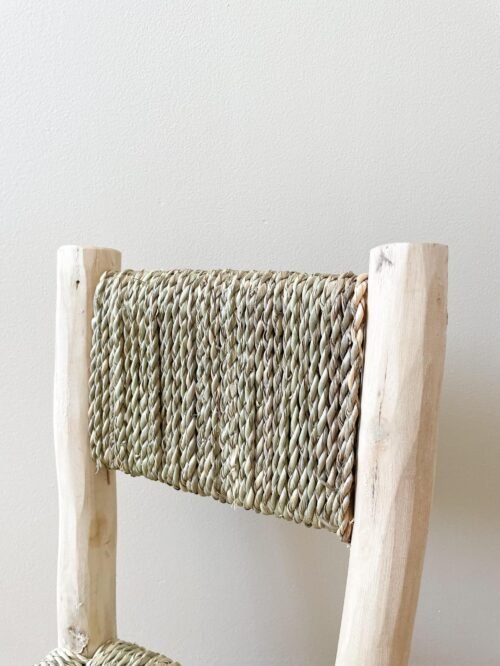 Chaise Enfant Bois et Paille Tressée | Style Beldi