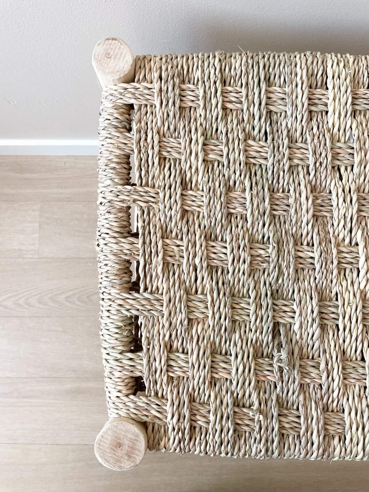 Table Chevet Beldi Osier & Bois | Style Marocain | 40x40x47cm