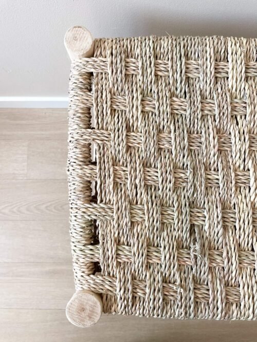 Table Chevet Beldi Osier & Bois | Style Marocain | 40x40x47cm