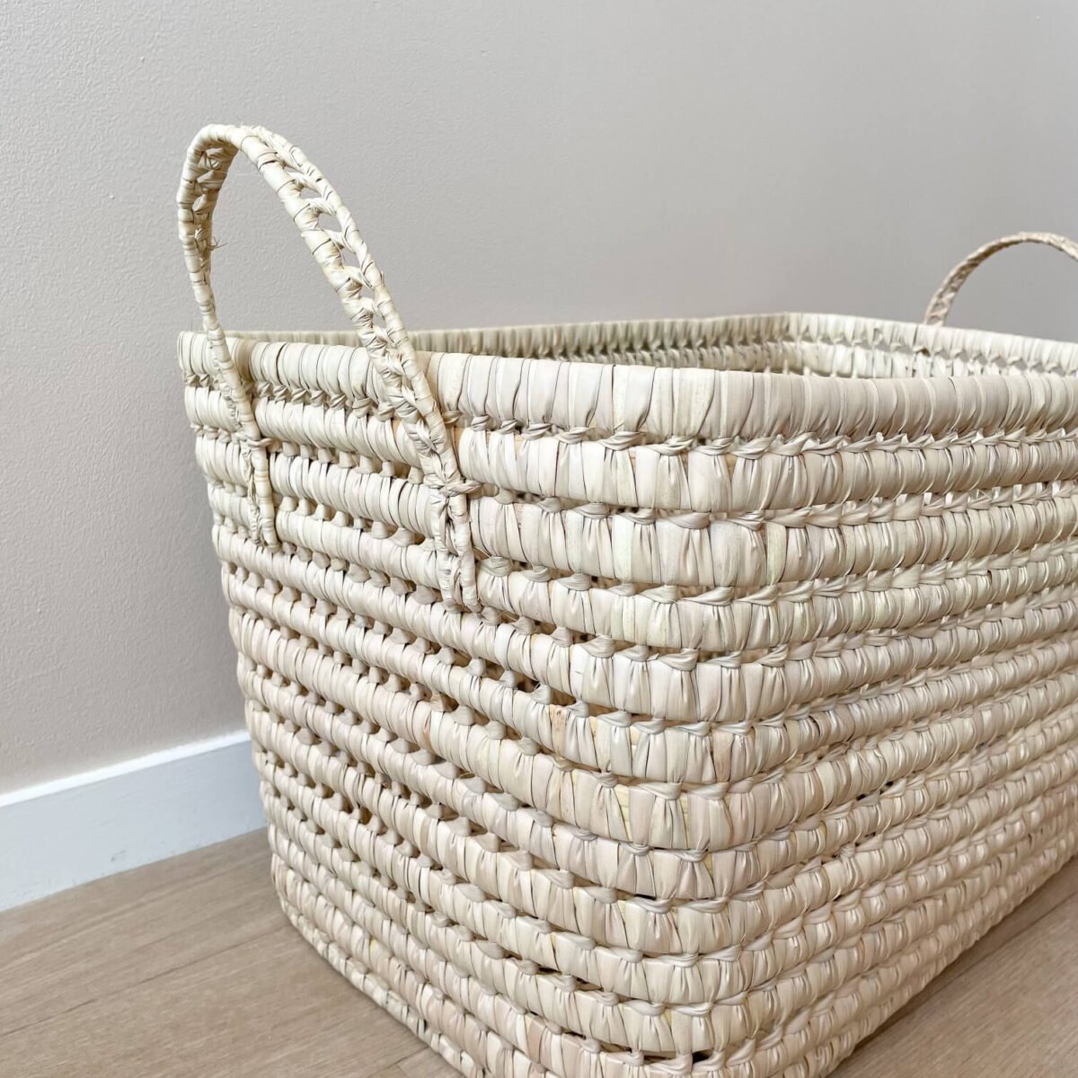 Malle de Rangement Osier XL Bohème | 60x37x28cm | Sans Couvercle