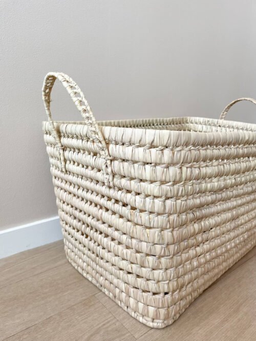 Malle de Rangement Osier XL Bohème | 60x37x28cm | Sans Couvercle