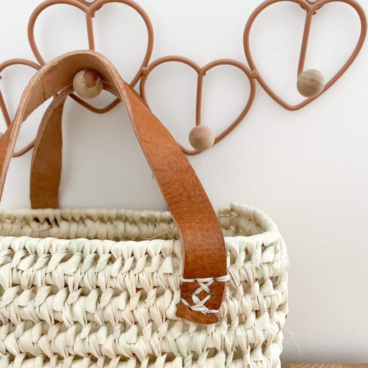Petit Panier Cuir Osier Fait Main | Charmant
