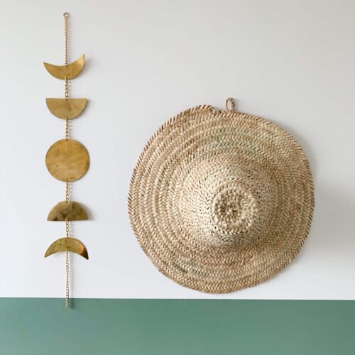 Chapeau de Paille Décoratif | Artisanat Marocain | Diamètre 45cm