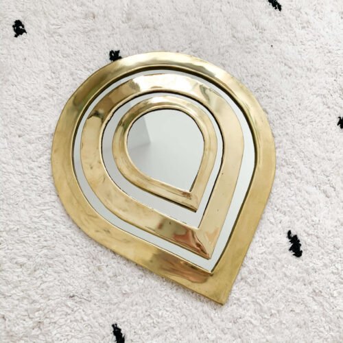 Miroir Goutte en Laiton | Artisanat Marocain | Tailles S, M, L