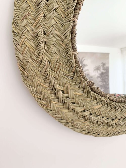 Miroir Rond en Fibres Naturelles | Diamètre 50 cm