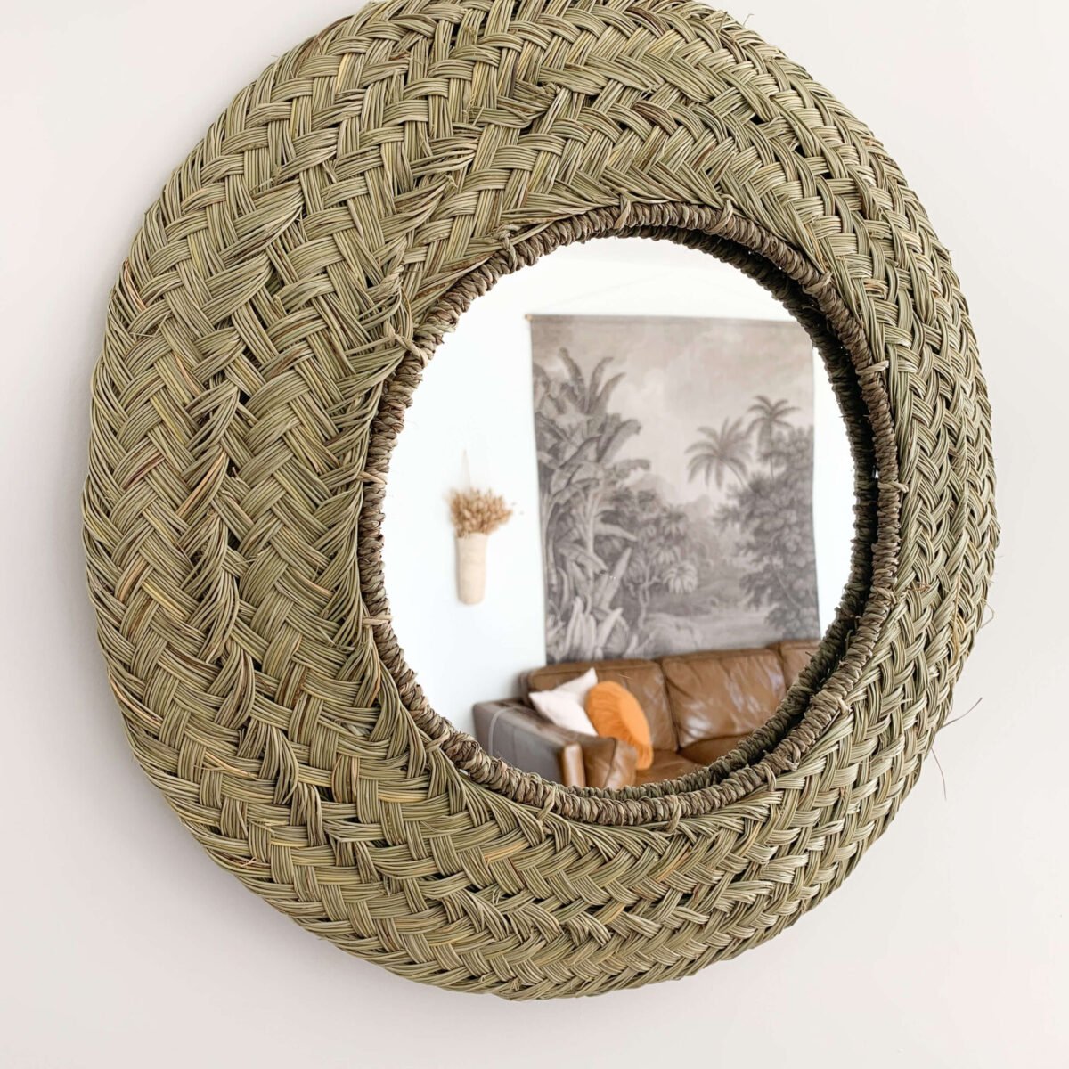 Miroir Rond en Fibres Naturelles | Diamètre 50 cm