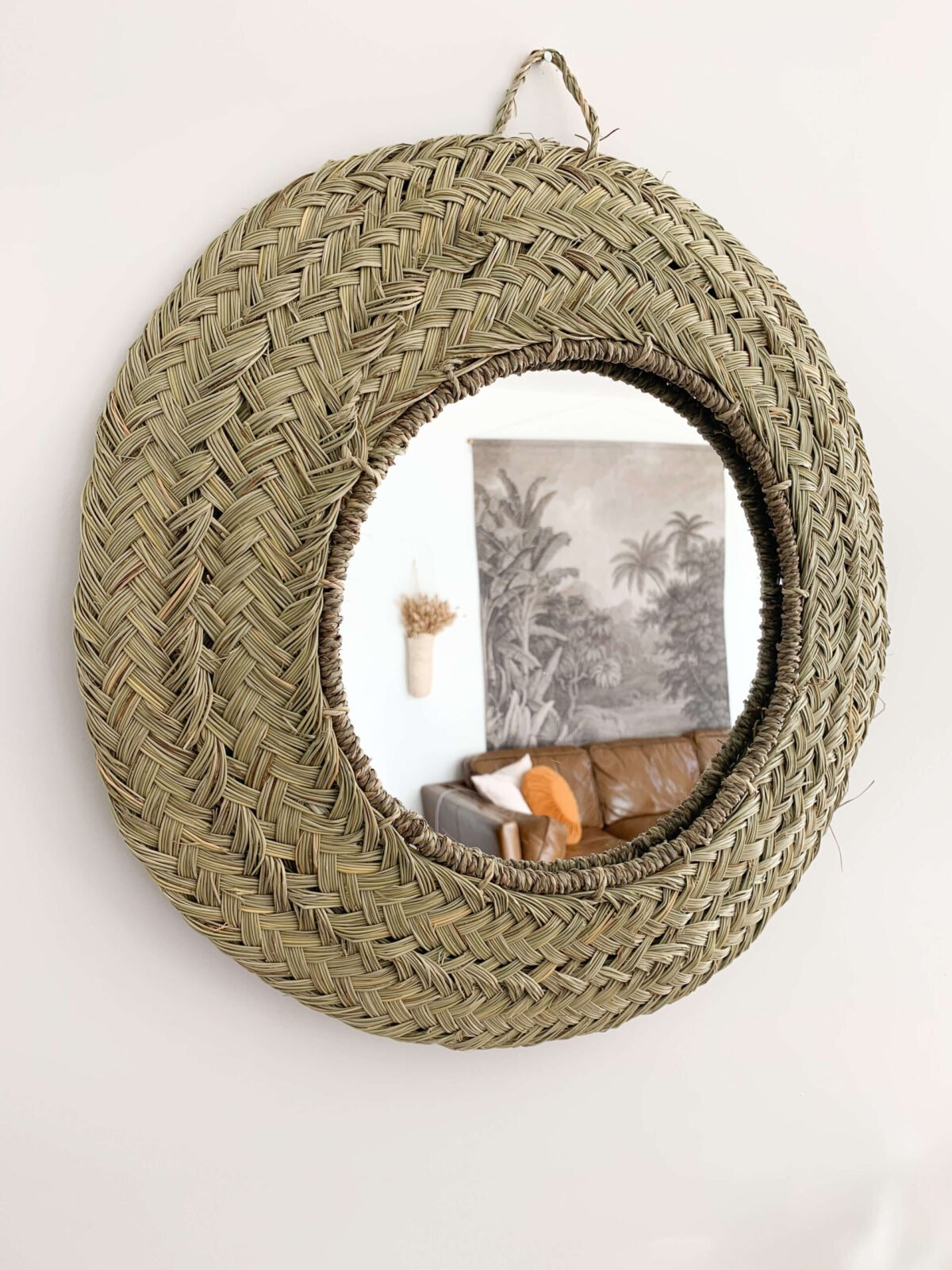 Miroir Rond en Fibres Naturelles | Diamètre 50 cm