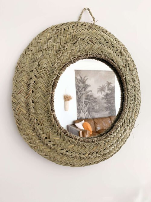 Miroir Rond en Fibres Naturelles | Diamètre 50 cm