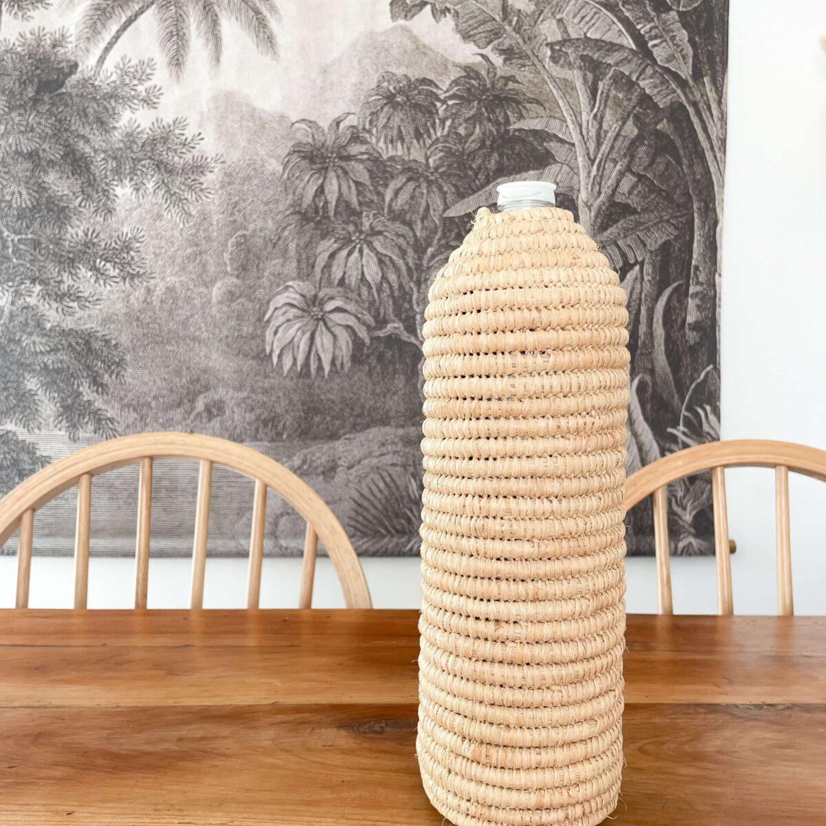 Cache Bouteille en Raphia | Naturel ou Noir | 1,5L