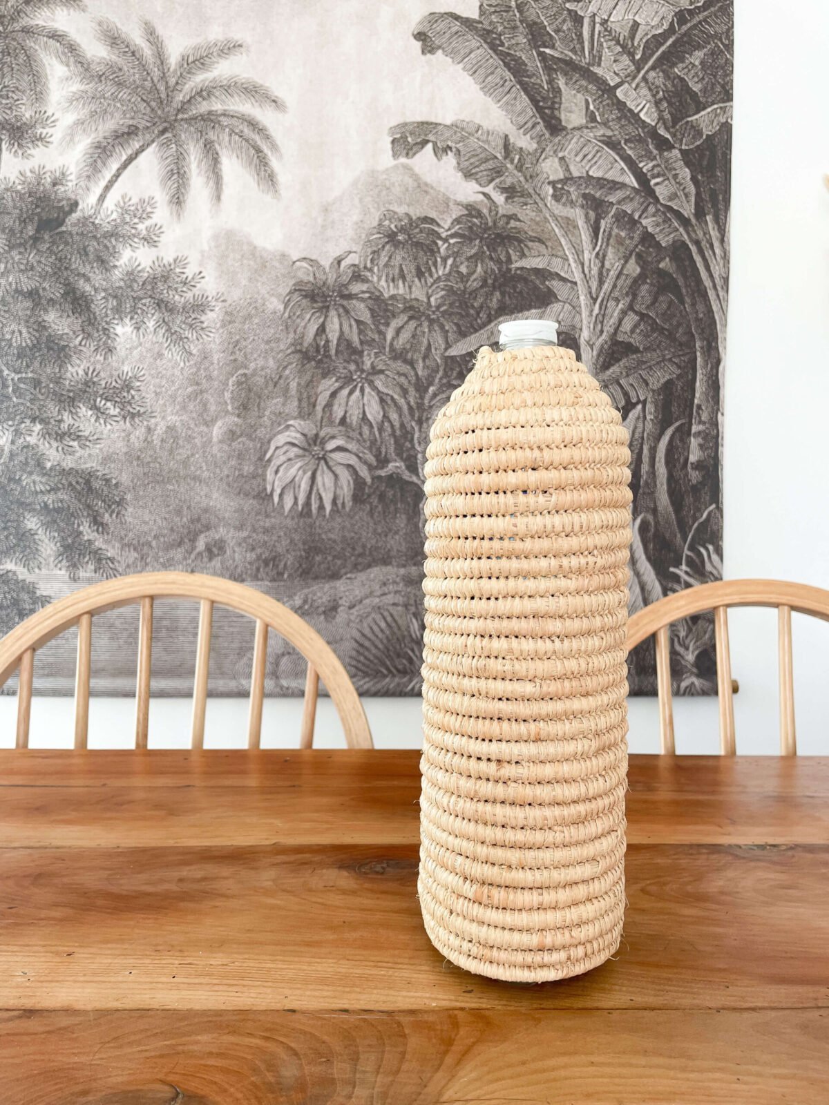 Cache Bouteille en Raphia | Naturel ou Noir | 1,5L