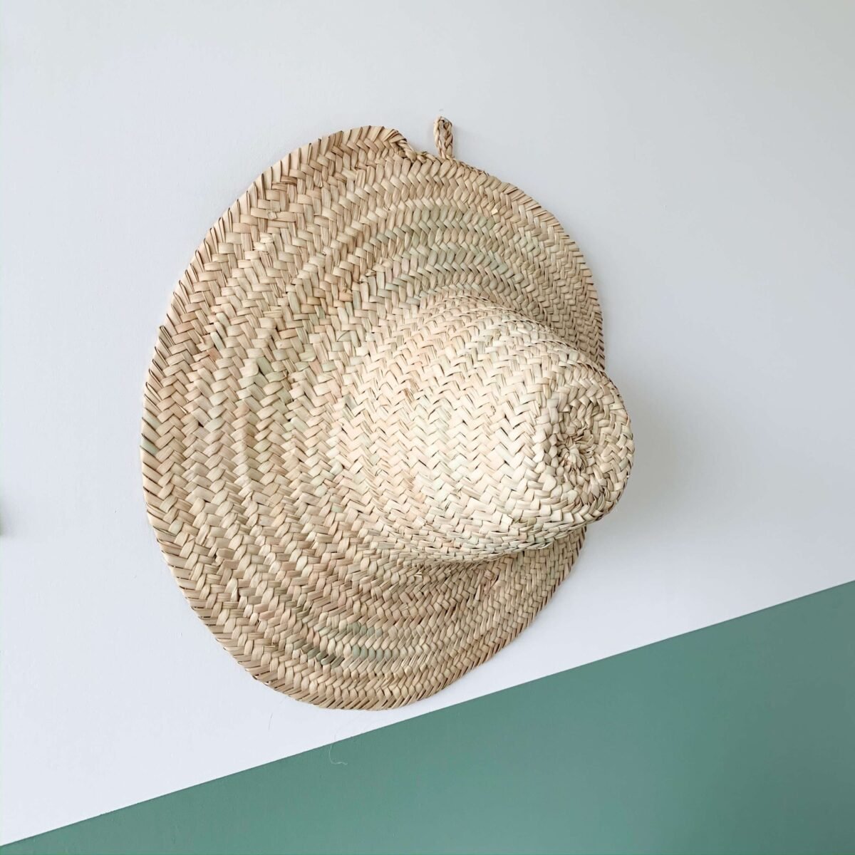 Chapeau de Paille Décoratif | Artisanat Marocain | Diamètre 45cm