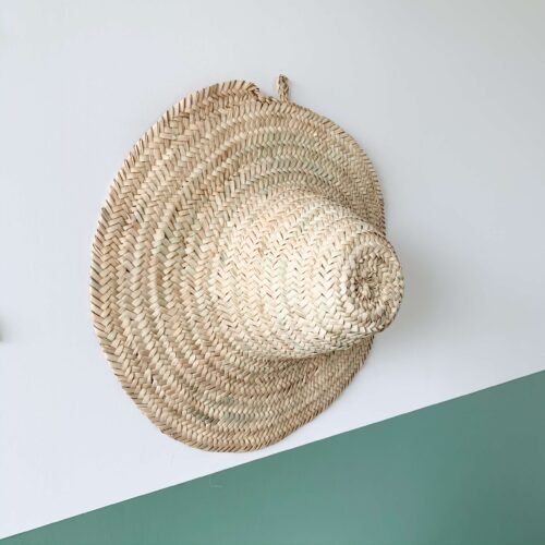 Chapeau de Paille Décoratif | Artisanat Marocain | Diamètre 45cm