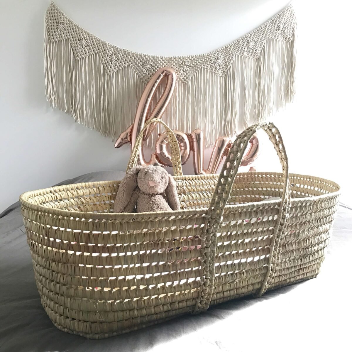 Couffin Bébé en Osier | Fait Main Marocain | 80x40x25cm (sans matelas)