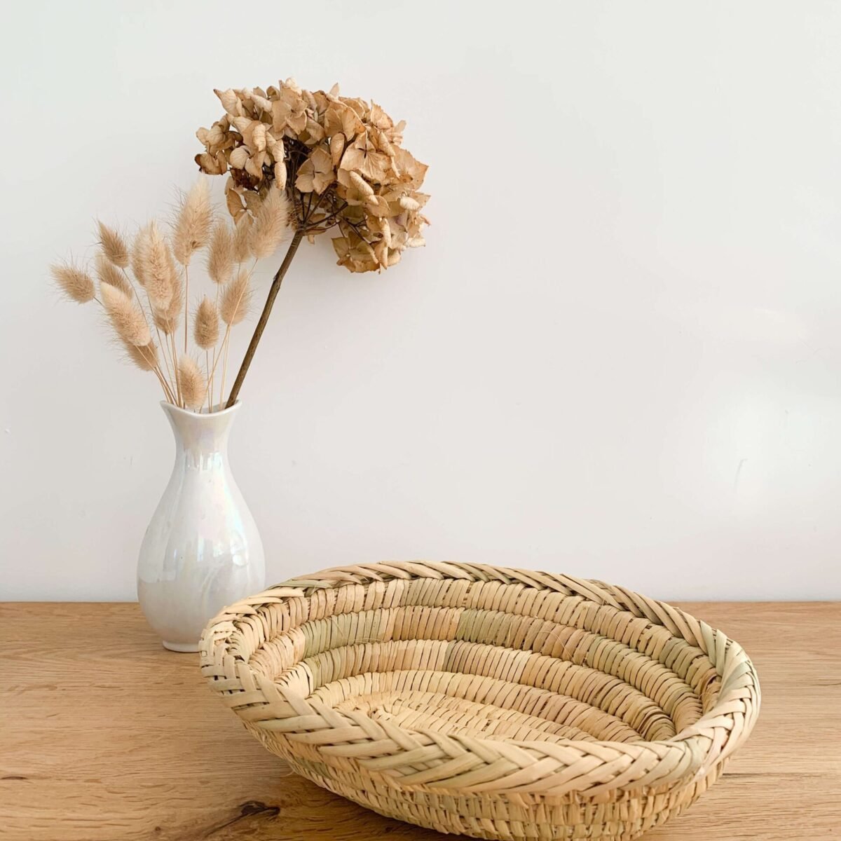 Coupelle Ovale en Osier Beige | 25x20x7 cm