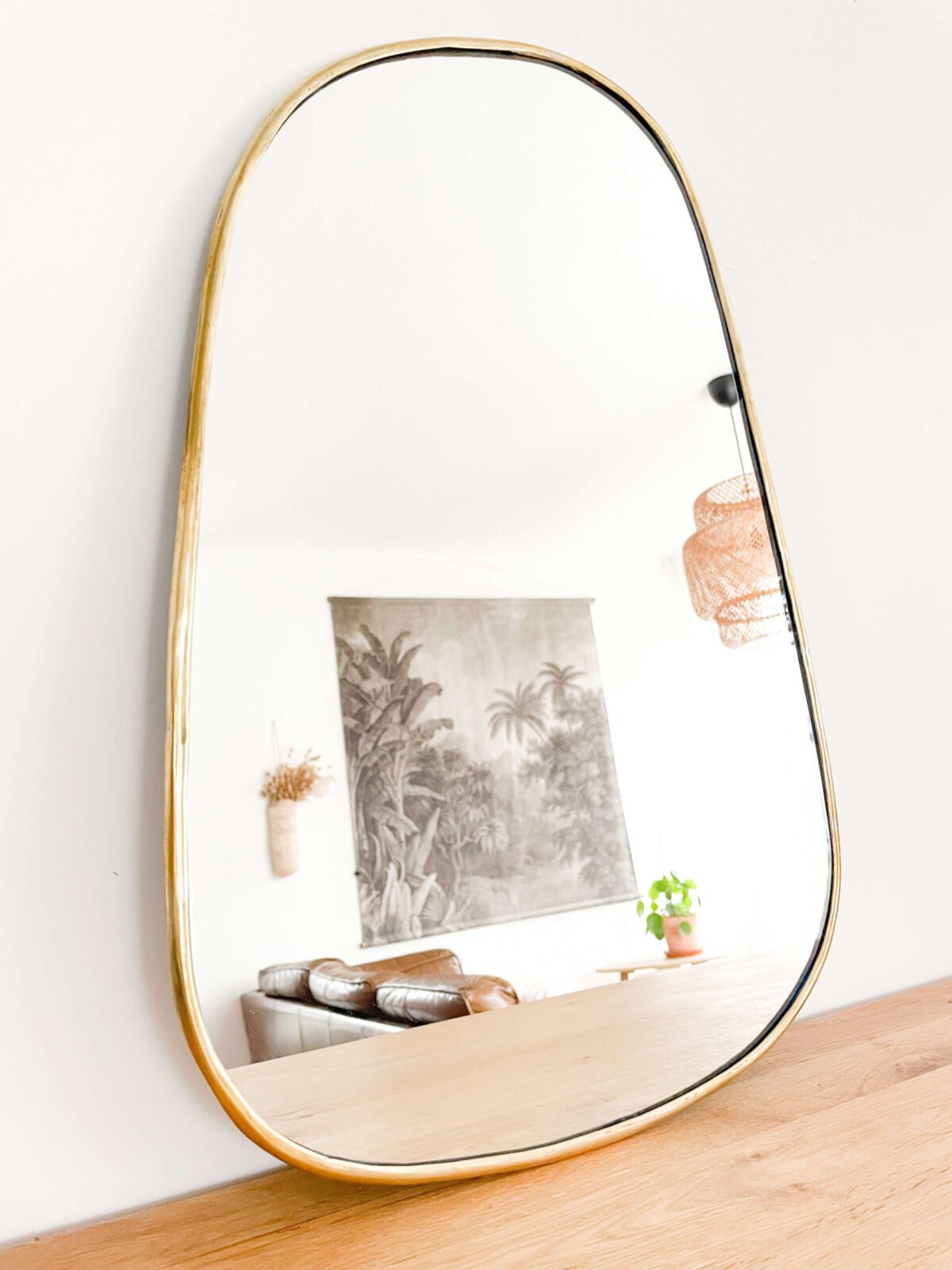 Miroir Asymétrique en Laiton Artisanal | 3 Tailles