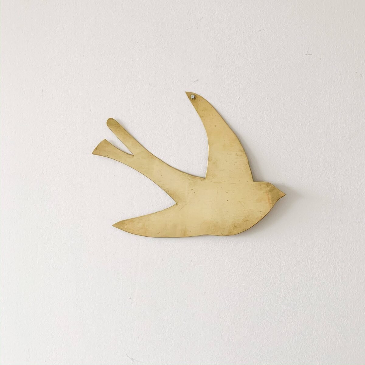 Hirondelle en Laiton Décorative | Porte-Bonheur | 14x10 cm