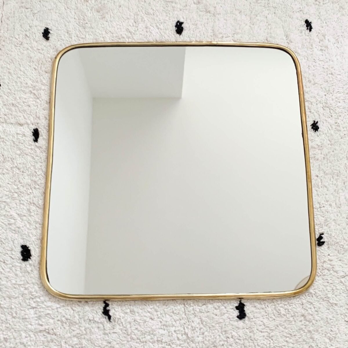Miroir Carré en Laiton Fin | Décoration Murale | 40x40 cm