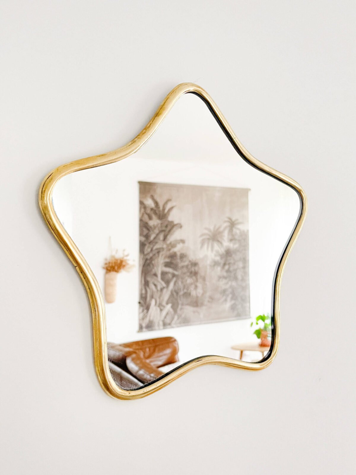 Miroir Étoile Artisanal en Laiton | 27x27 cm