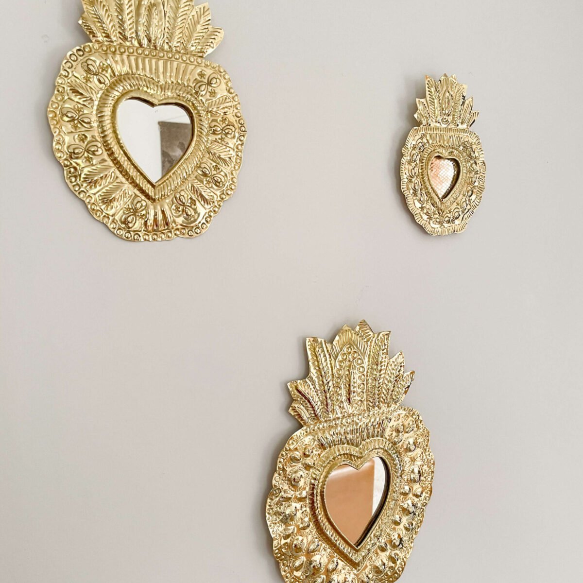 Miroir Façon Ex Voto Corazon en Laiton | Plusieurs Tailles