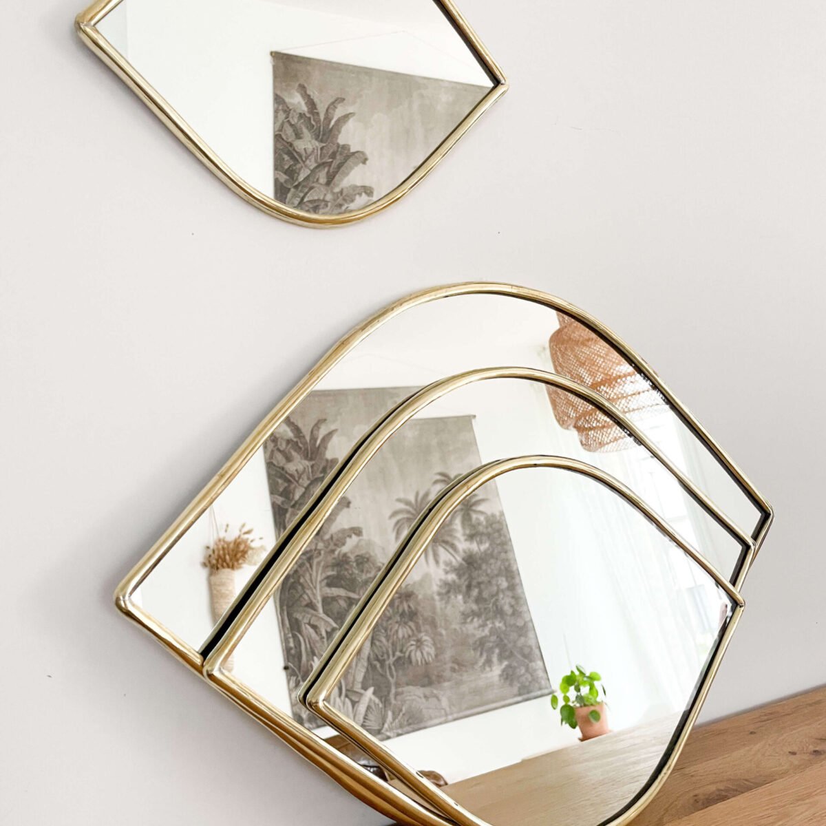 Miroir Œil Fin en Laiton Artisanal | Plusieurs Tailles