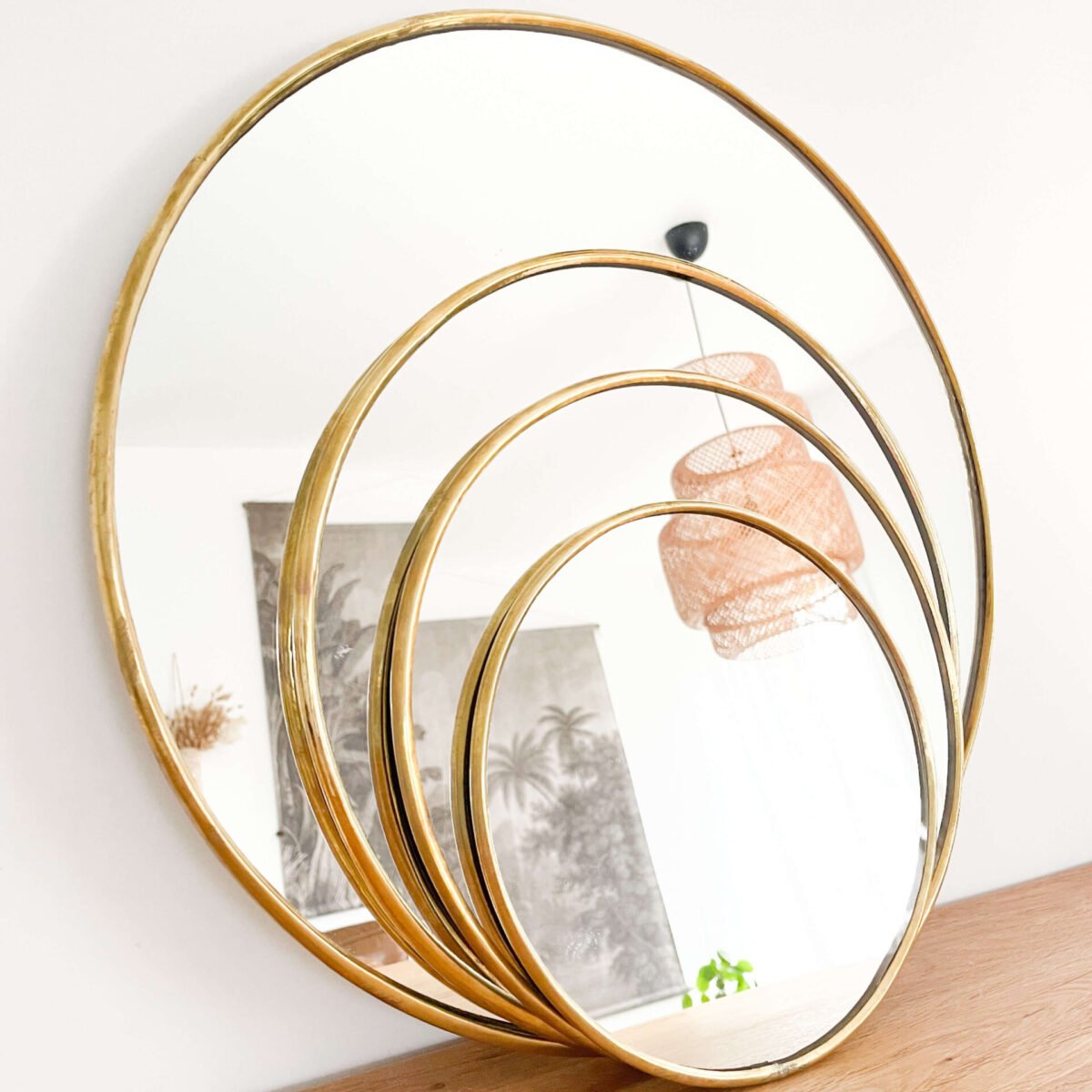 Miroir Rond en Laiton Artisanal | Diamètre 20-40 cm