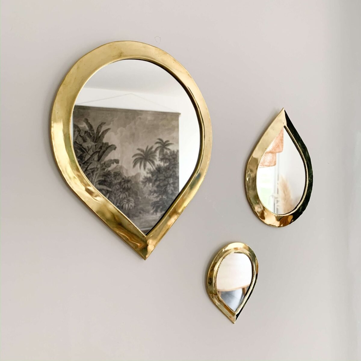 Miroir Goutte en Laiton | Artisanat Marocain | Tailles S, M, L