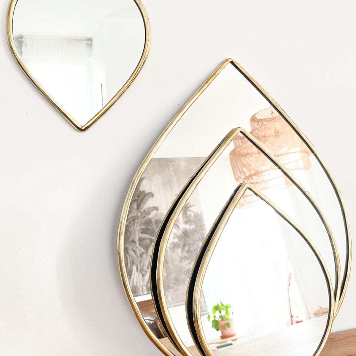 Miroir Goutte en Laiton Fin | Tailles XS à L