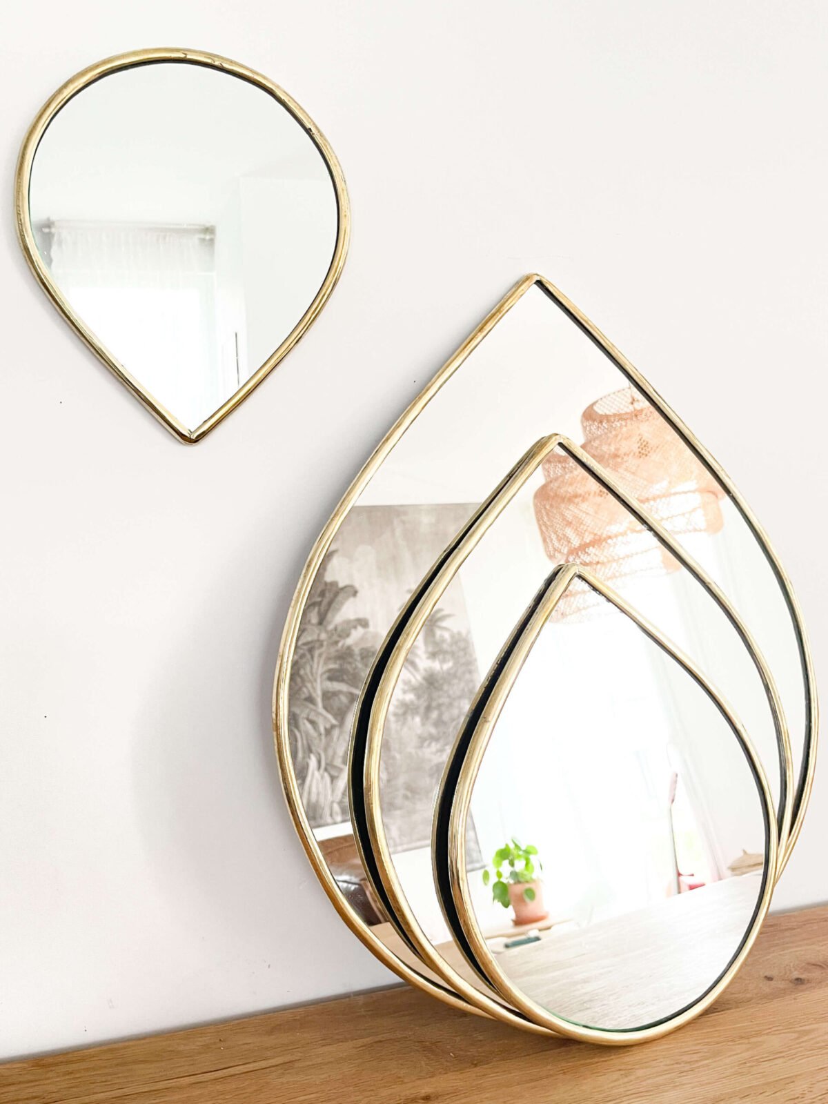 Miroir Goutte en Laiton Fin | Tailles XS à L