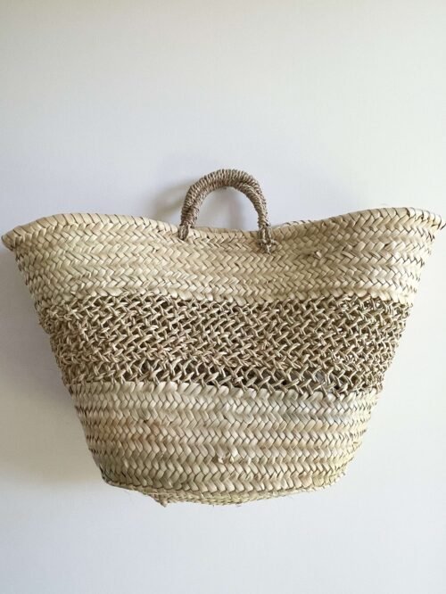 Panier en Osier Izza avec Bande Ajourée | 55x32x10 cm