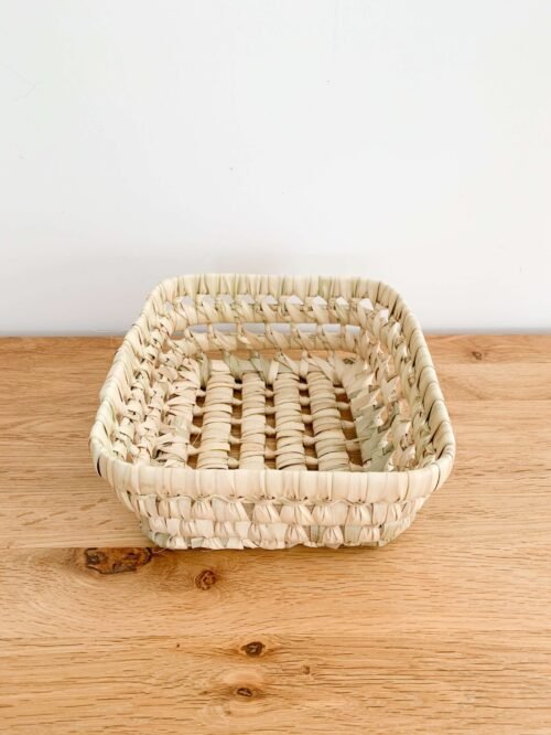 Panière Carrée en Osier | 17x17x7 cm