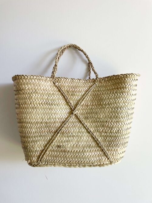 Panier en Osier Ouzna avec Cordelette Croisée | 42x32x10 cm