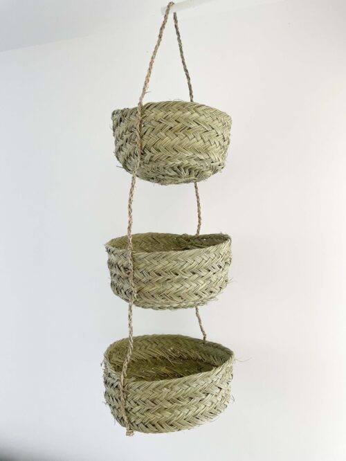 Paniers Suspendus Gigognes en Fibres Naturelles | 93 cm
