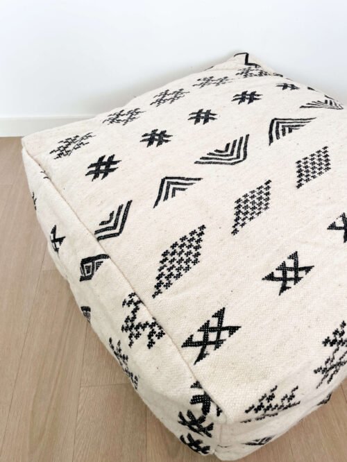 Pouf Laine Noir Blanc