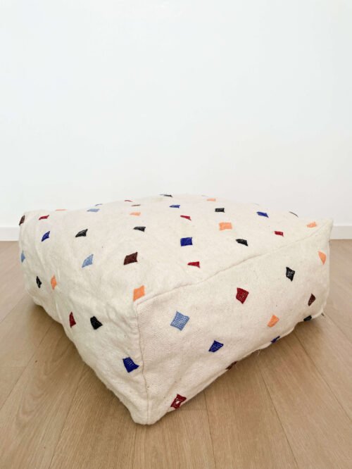 Pouf Laine Coloré