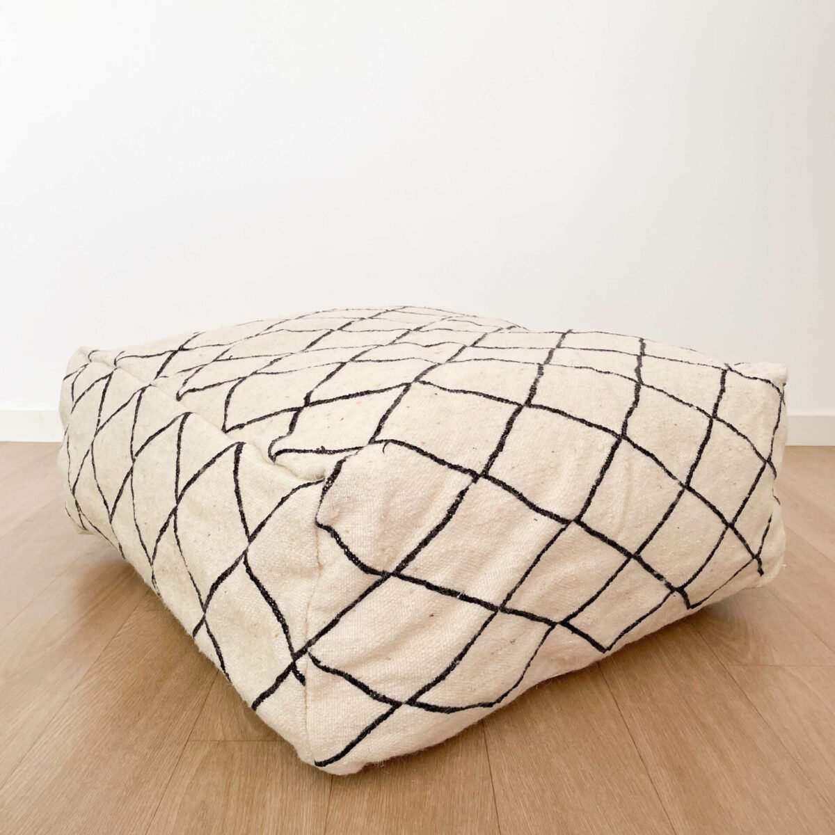 Pouf Kilim Noir Blanc