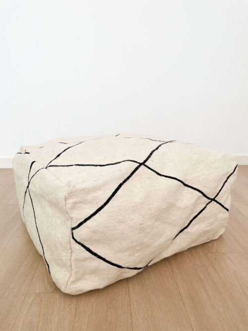 Pouf Laine Noir Blanc