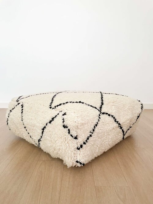 Pouf Berbère Noir Blanc